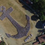WORLD'S LARGEST HUMAN ANCHOR FORMED  IN HONOR OF ALL FILIPINO SEAFARERS